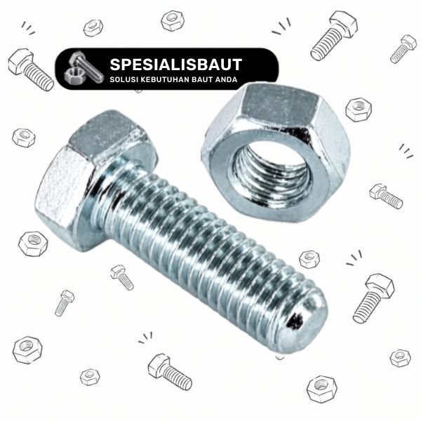 BAUT MUR HEX PUTIH M10